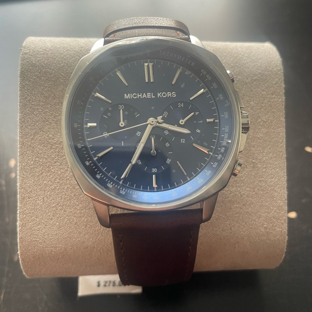 Michael Kors Tachymeter Navy Blue Face Watch